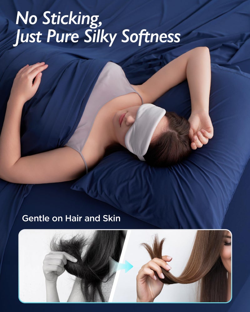 Breescape Cooling Pillow Cases Standard/Queen Size - BlendTek Dry & Cool Technology for Hot Sleepers and Night Sweats, Ultra Soft Pillowcases for Hair & Skin Care, Set of 2, 20"" x 30"", Twilight Blue - Image 5